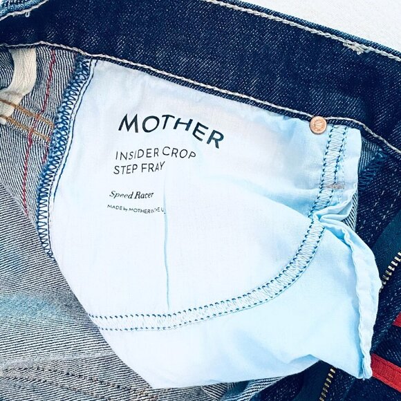 Mother jean Women's 28 blue Insider Speed Racer crop step fray high rise luxury - Picture 9 of 16